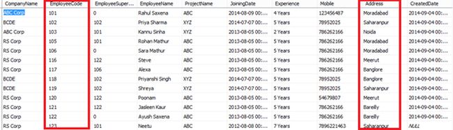 SQL server Data Table